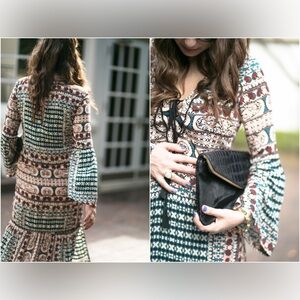 Cleobella Blue and Brown Resort Wear Sundress